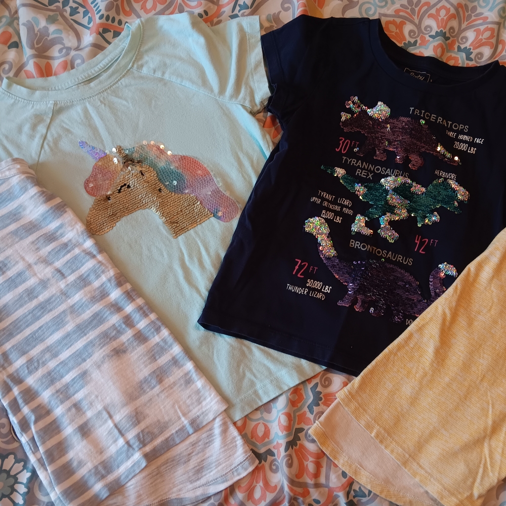 Unicorn and Dinosaur Sequin T-Shirts